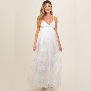 Pinkblush lace overlay maxi dress nwot